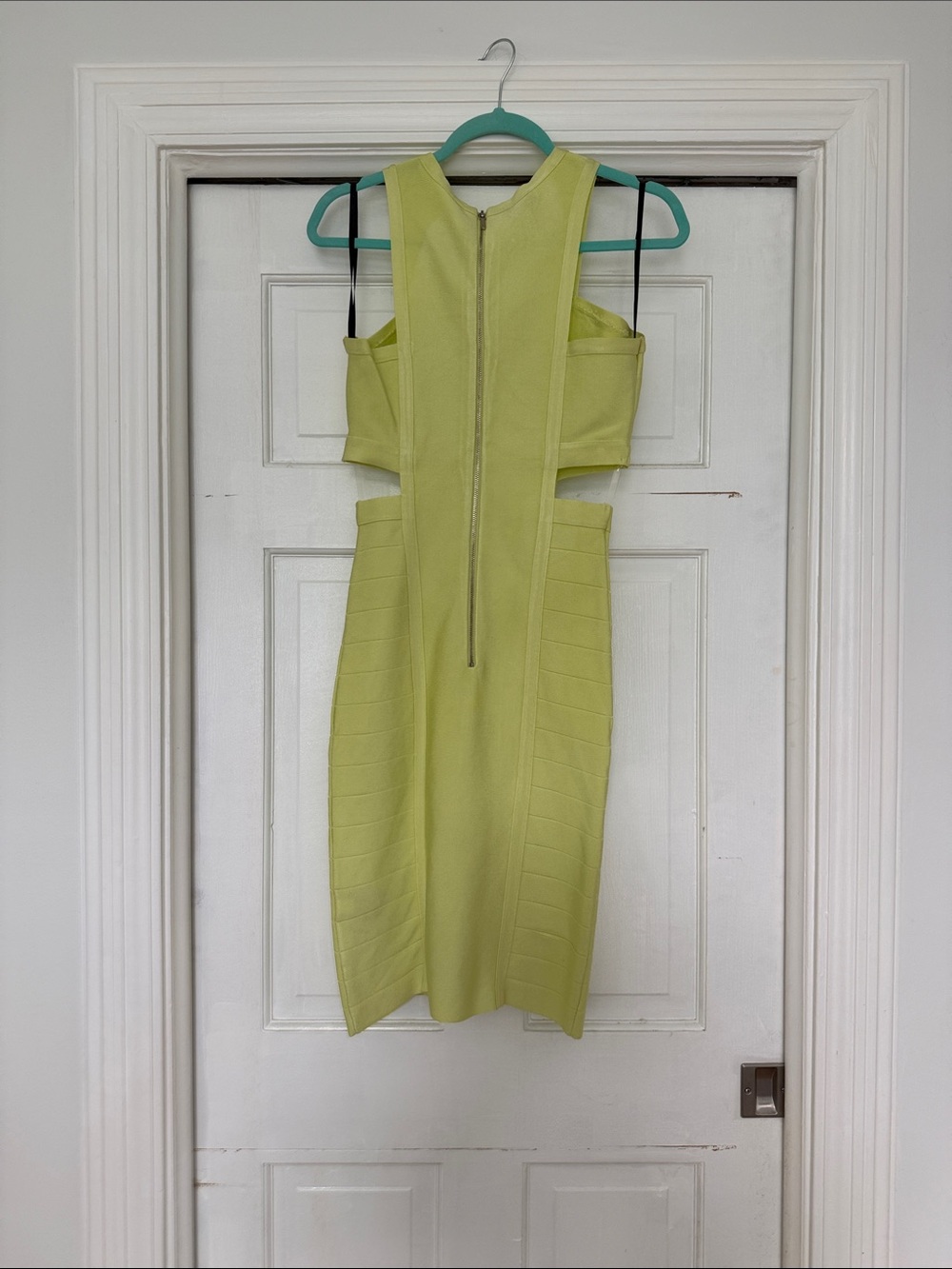 bebe Neon Lime Cutout Midi Dress - Picture 3 of 5